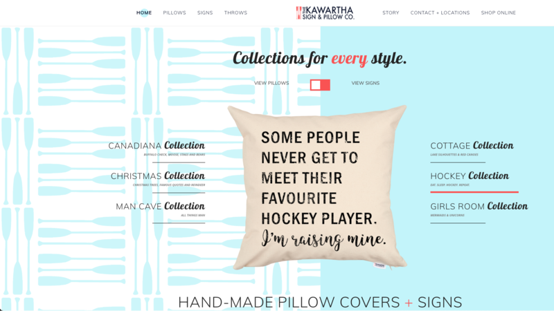 Kawartha Sign and Pillow website